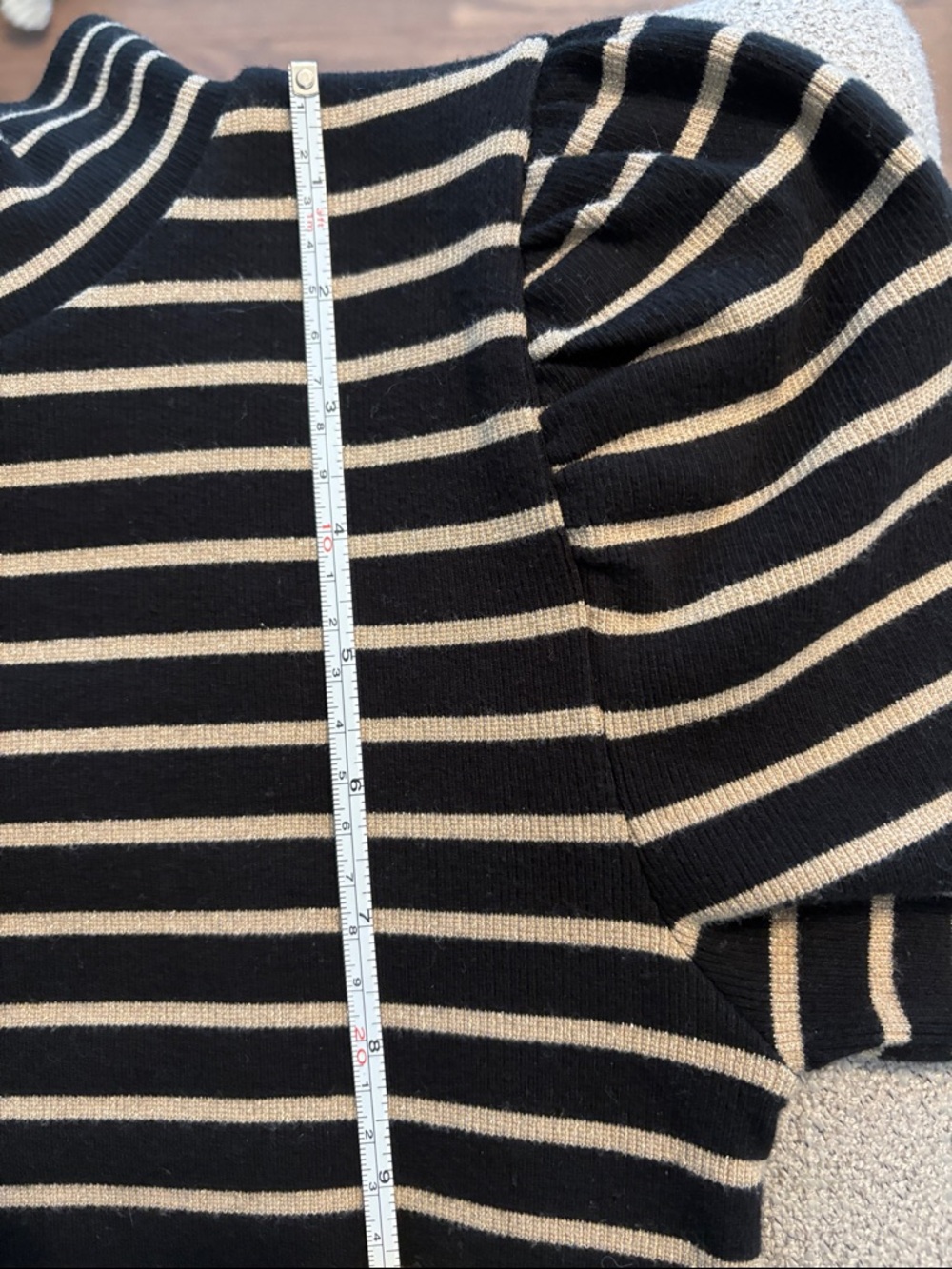 J. Crew Black and Cream Striped Turtleneck Sweater Size XS - Picture 5 of 6